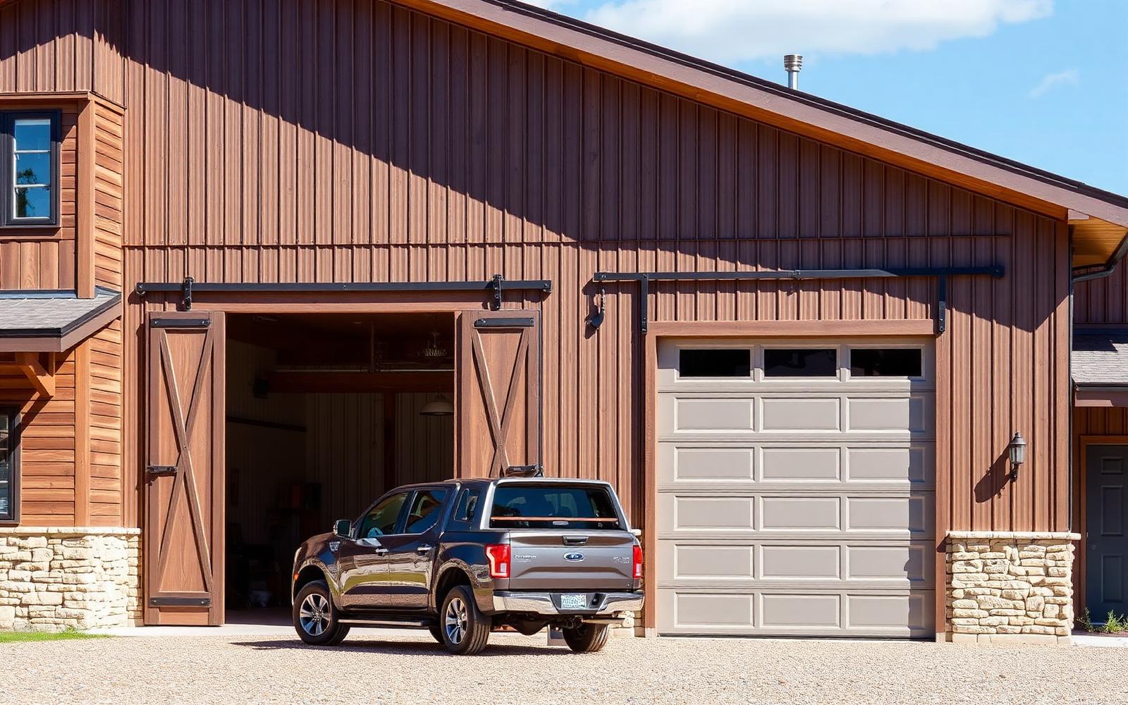 Design inspiration: barndominium with attached shop bays and oversized doors